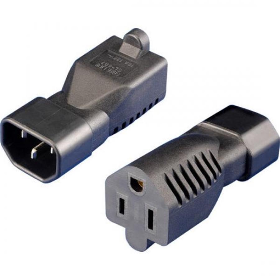 C14 to NEMA 5-15R Power Adapter Black - - Mounts For Less