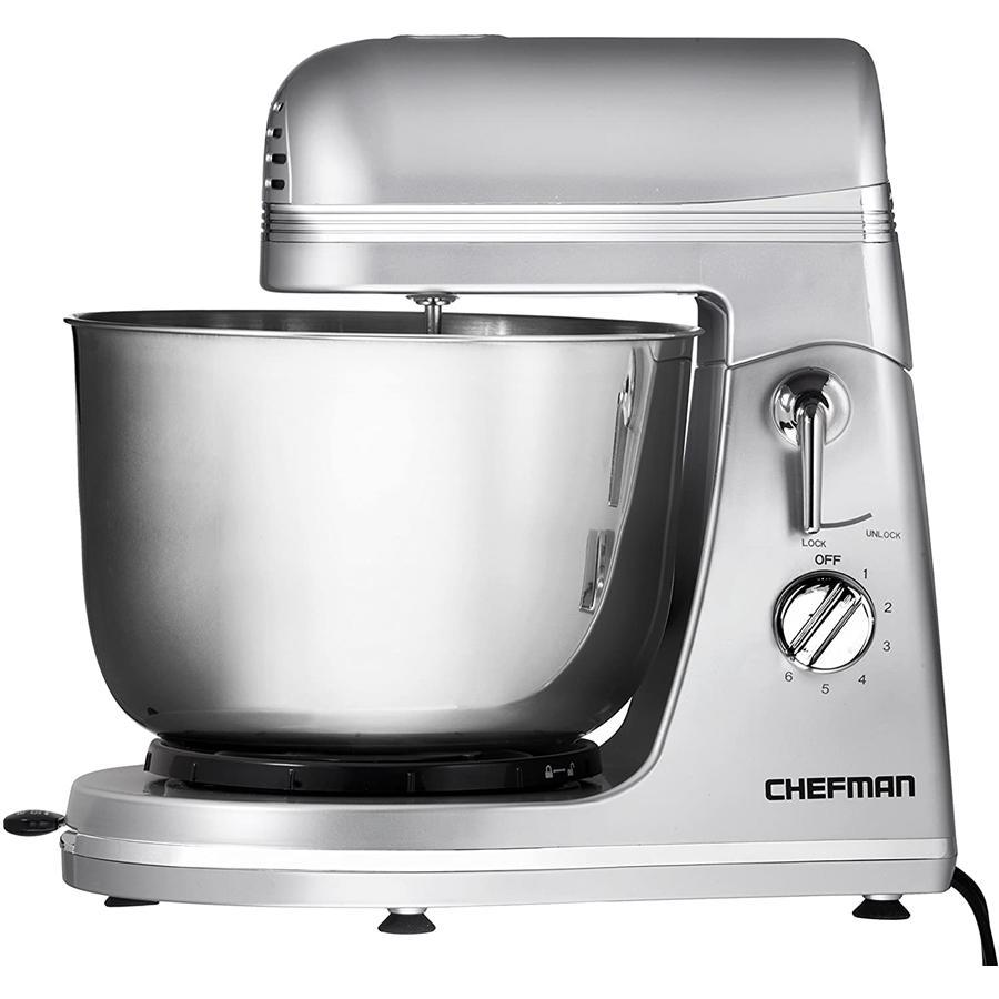 Chefman - Stand Mixer with Stainless Steel Bowl, 300 Watts, Silver - - Mounts For Less