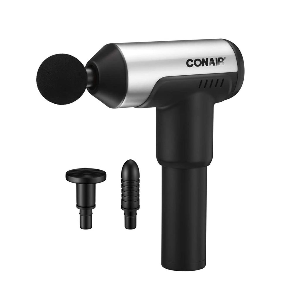 Conair - Percussion Massage Gun for Deep Tissues, Includes 3 Different Tips, Black - - Mounts For Less