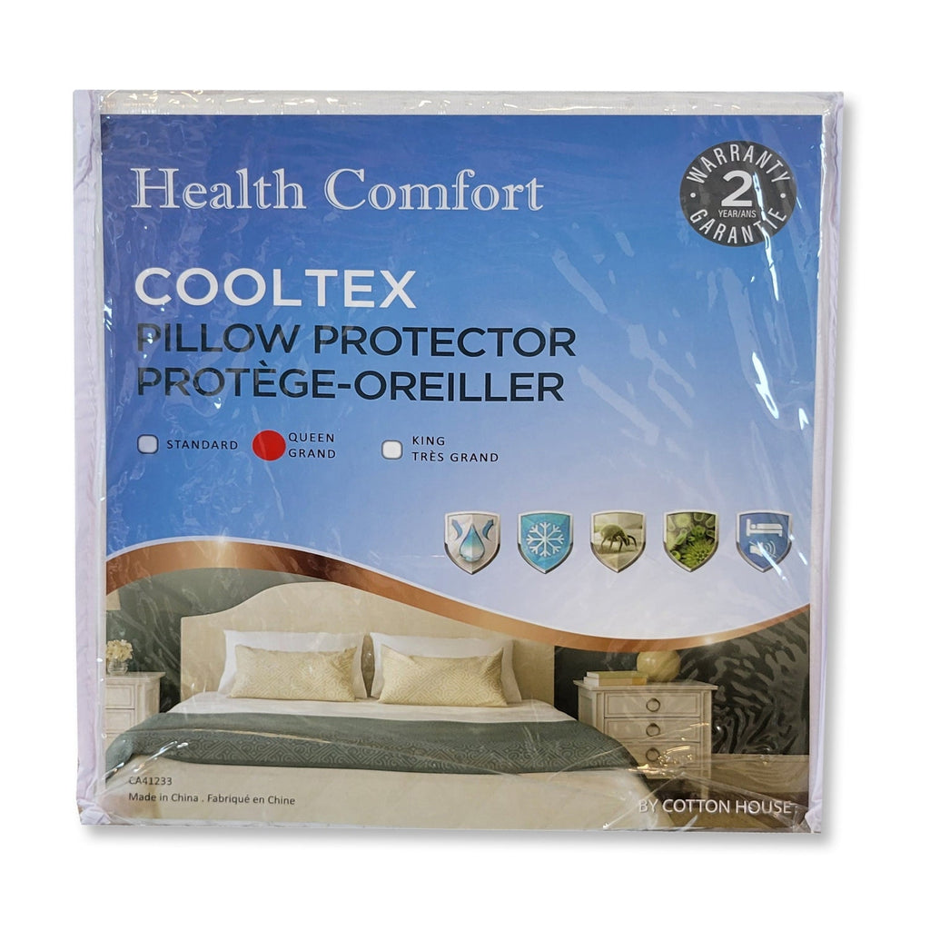 Cotton House - CoolTex Pillow Protector, Waterproof, Queen Size, White - - Mounts For Less
