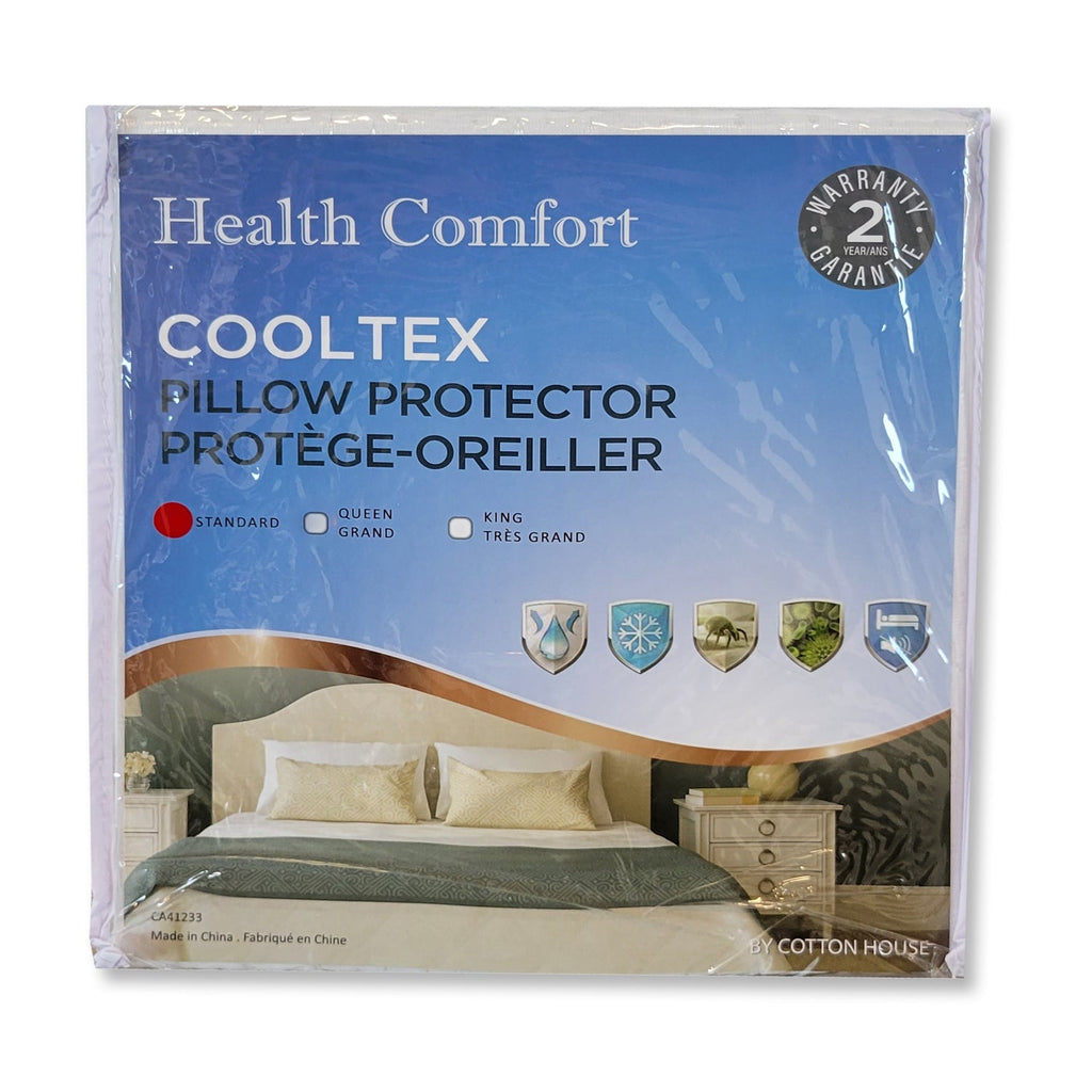 Cotton House - CoolTex Pillow Protector, Waterproof, Standard Size, White - - Mounts For Less