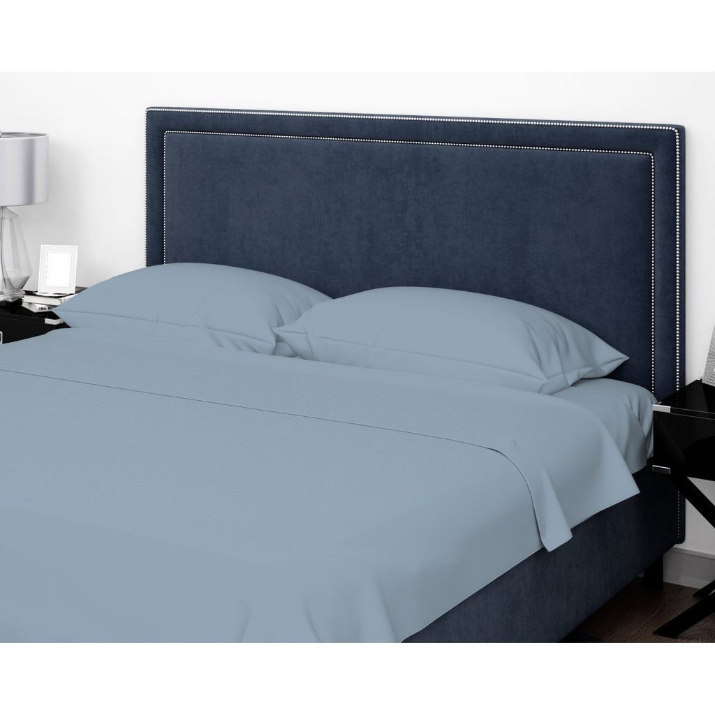Cotton House - Flannel Sheet Set, 100% Cotton, Queen Size, Placid Blue - - Mounts For Less