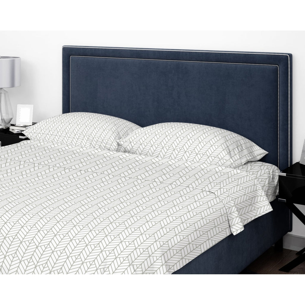 Cotton House - Flannel Sheet Set, 100% Mercerized Cotton, Twin Size, Leaves Design - - Mounts For Less