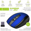 Elink CM524 - 6 Button Wireless Optical Gaming Mouse With Click Wheel and Nano Receiver, Blue - - Mounts For Less
