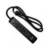 Elink EK-4058 Power Cord with 3 grounded outlets and 2 USB ports Black - - Mounts For Less