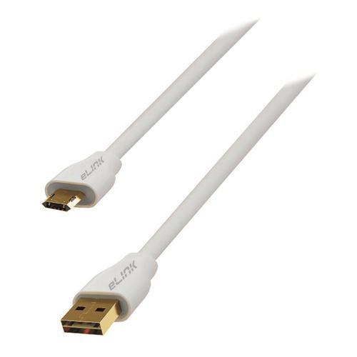 Elink EK-4110 Reversible Micro USB 2.0 Cable 6Ft White - - Mounts For Less