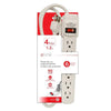 Elink EL-674 - 6 Outlet Power Bar with Surge Protector, 4 Feet, White - - Mounts For Less