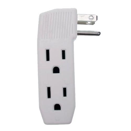 Elink EL-676 3 Grounded Side Outlets Adapter White - - Mounts For Less