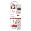 Elink EL427 - 6 Outlet Power Bar with Surge Protector, 450 Joules, White - - Mounts For Less