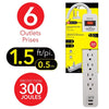 Elink EL458 - 6-Outlet Surge Protector with 2 USB 2.4A Ports, 300 Joules, White - - Mounts For Less