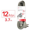 Elink EX-900 - Indoor Heavy Duty Extension Cord, 12 Feet, Grey - - Mounts For Less