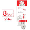 Elink EX-902 - Indoor Heavy Duty Extension Cord, 8 Feet, White - - Mounts For Less