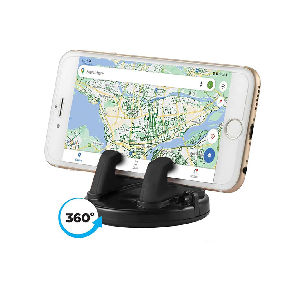 Elink - Rotating Phone Holder with Reusable Adhesive Base, Black - - Mounts For Less
