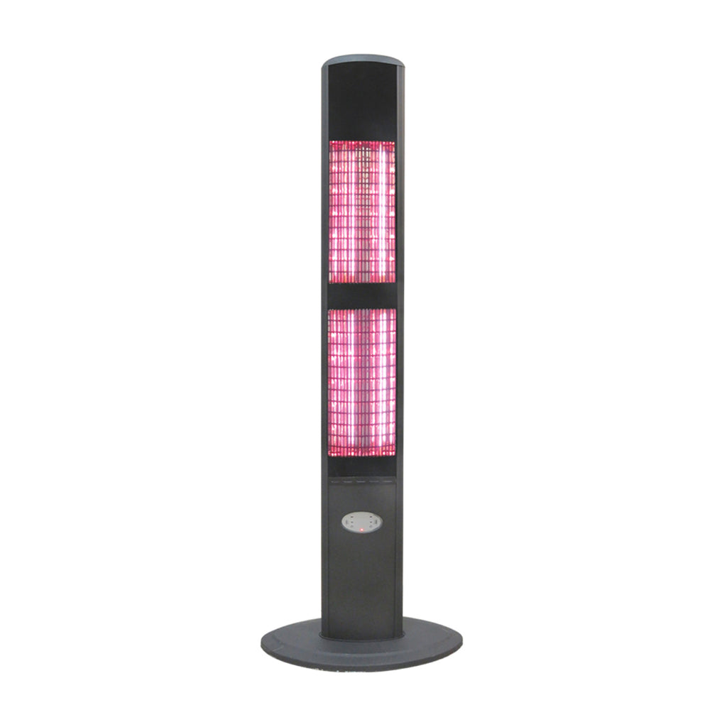 Ener-G+ HEA-965 Infrared Electric Outdoor Heater Freestanding With Remote 1500W Black - - Mounts For Less