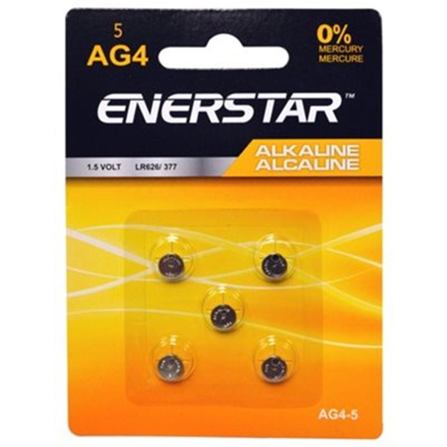 Enerstar AG4-5 - Alkaline Button Cell Batteries, Package of 5 - - Mounts For Less