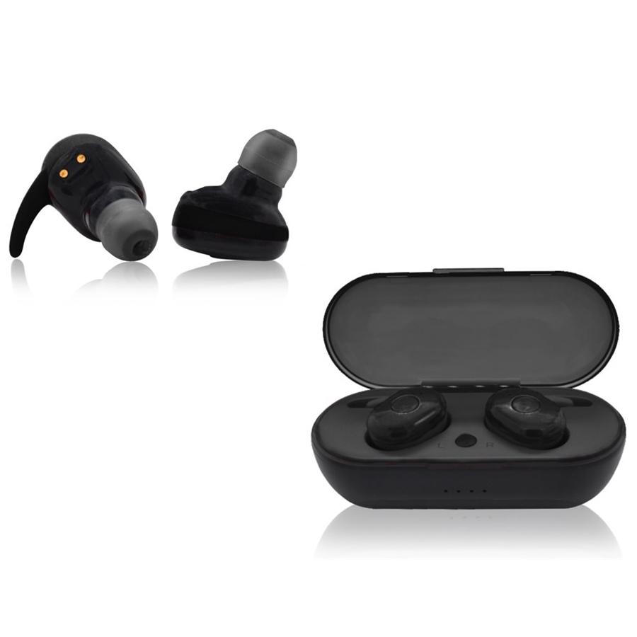 Escape BTM050 Mini Wireless Stereo Bluetooth Earphones With Charging Station Black - - Mounts For Less