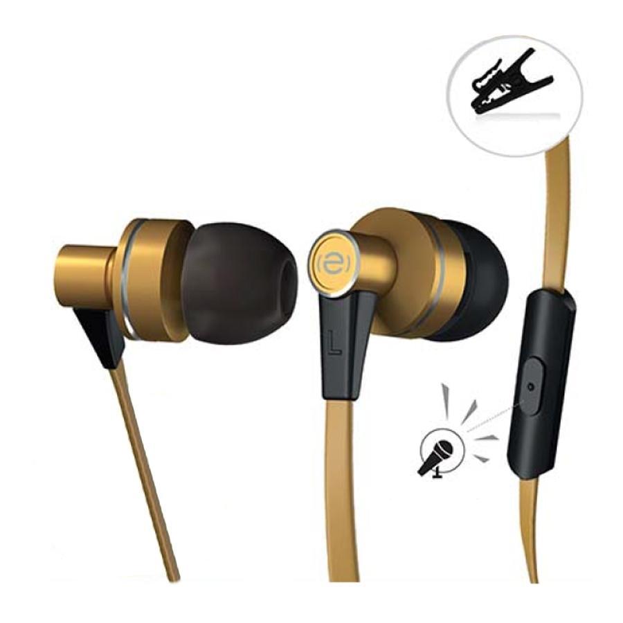 Escape Platinum EHP092 Hands-free Metal Earphones with Microphone Gold - - Mounts For Less