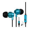 Escape Platinum EHP253 Hands-free Metal Earphones with Microphone Blue - - Mounts For Less
