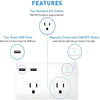 Etekcity - Wall Outlet Surge Protector, 2 Sockets and 2 USB 3.1A Ports, White - - Mounts For Less