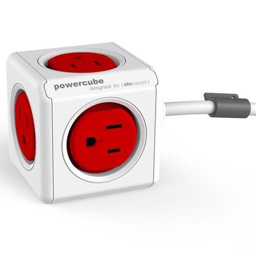 Extension Powercube Extended 5 Outlets 1.5M 4.9ft - Red - - Mounts For Less