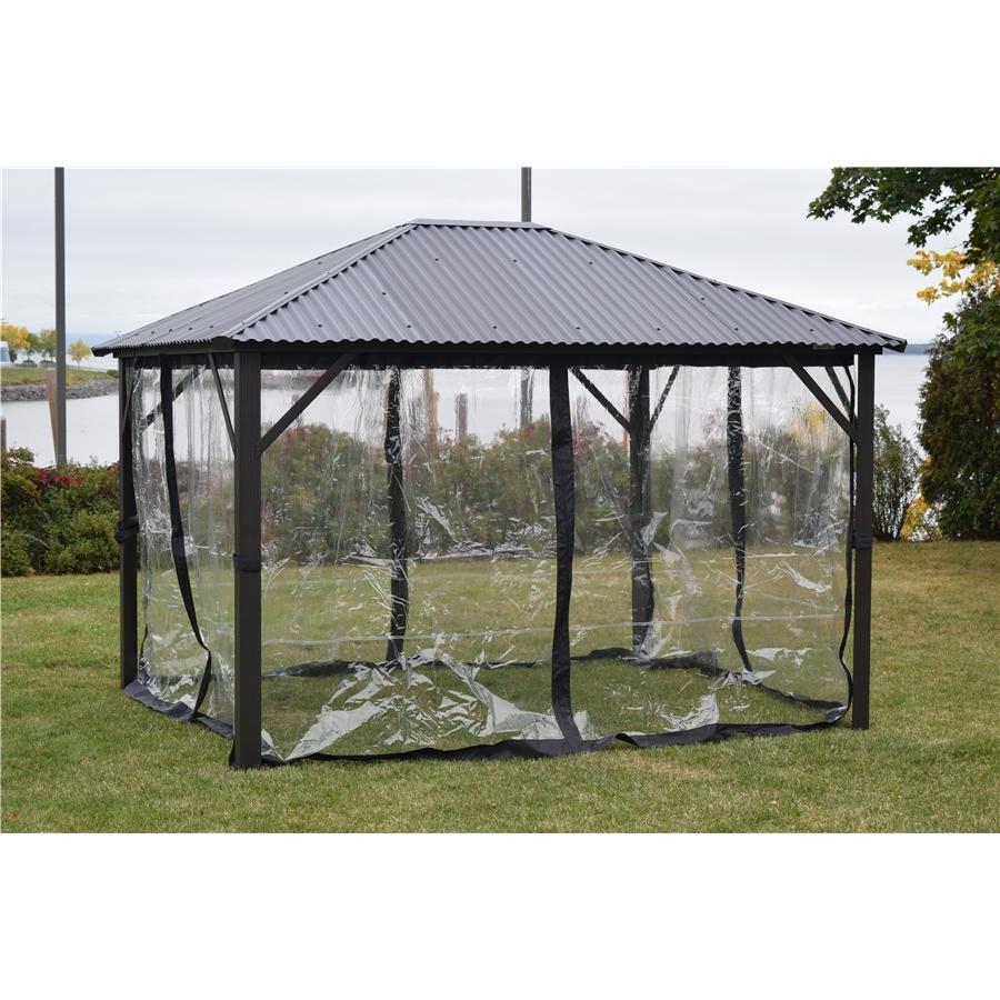 F. Corriveau International - Clear Curtain/ Mica for Gazebo 10' x 10', Transparent - - Mounts For Less