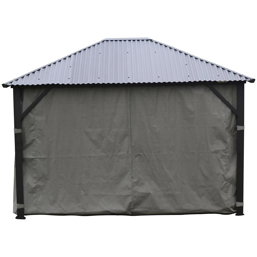 F. Corriveau International - Curtain for Gazebo 10' x 10', Water resistant, Charcoal - - Mounts For Less