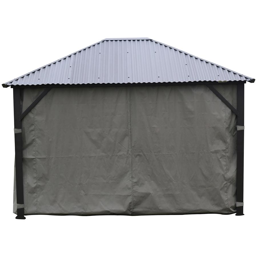 F. Corriveau International - Curtain for Gazebo 10' x 12', Water resistant, Charcoal - - Mounts For Less
