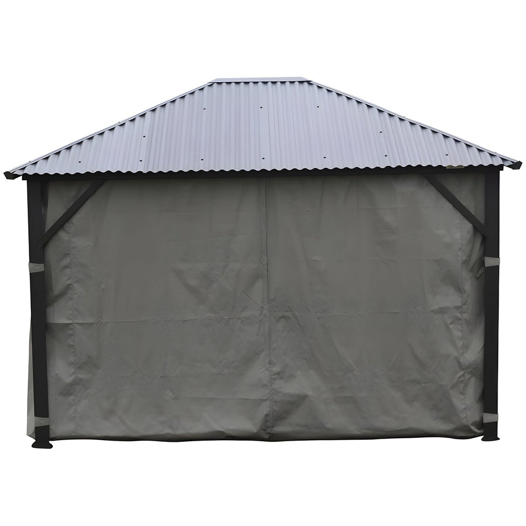 F. Corriveau International - Curtain for Gazebo 10' x 12' , Water resistant, Dark Gray - - Mounts For Less