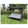 F. Corriveau International - Deluxe 3-Place Swing with Bal-Hammock Function, Steel Frame, Black - - Mounts For Less