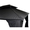 F. Corriveau International - Metropolis 4-Season Gazebo, Rust-Proof Aluminum Frame, 10' x 14', Black - - Mounts For Less