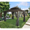 F. Corriveau International - Metropolis 4-Season Gazebo, Rust-Proof Aluminum Frame, 10' x 14', Black - - Mounts For Less