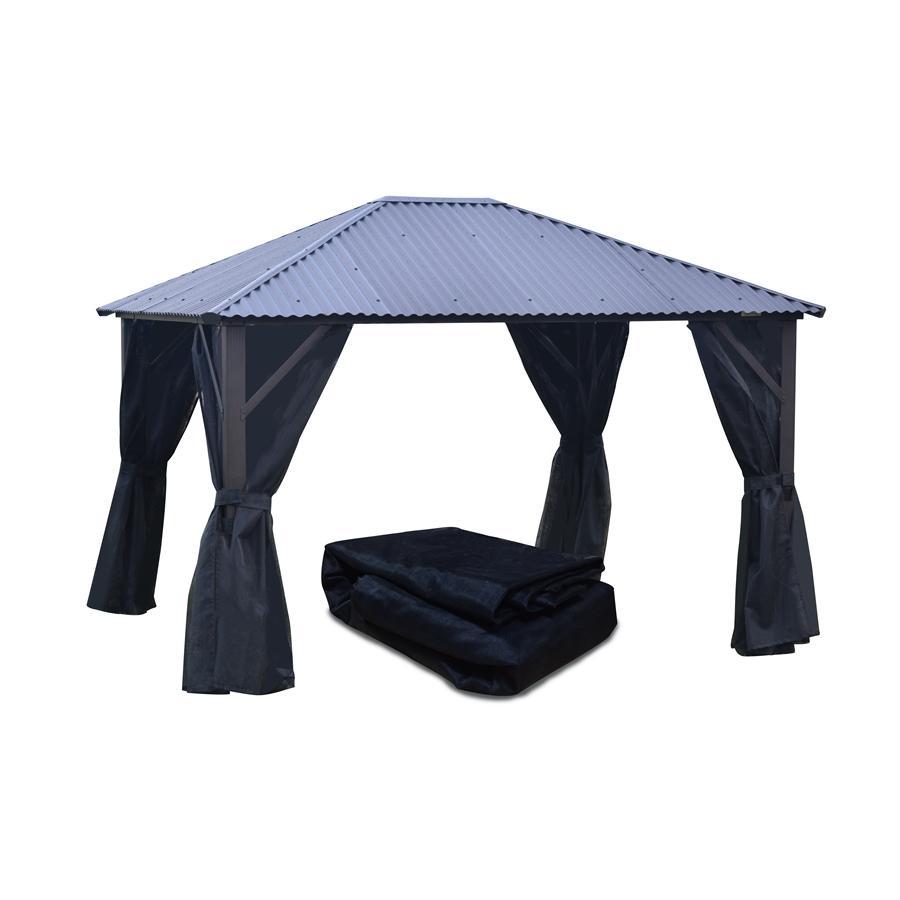 F. Corriveau International - Mosquito Net Curtain for Gazebo 10' x 10', Black - - Mounts For Less
