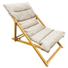 F. Corriveau International - Outdoor Deck Chair, Three Reclining Levels, Wooden Frame, Ivory - - Mounts For Less