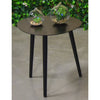 F. Corriveau International - Outdoor Triangular Side Table, 16" x 16" x 16", Aluminum Frame, Black - - Mounts For Less
