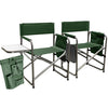 F. Corriveau International - Set of 2 Folding Chairs with Storage Pouch and Tray, Green - - Mounts For Less