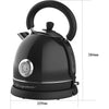 Frigidaire - Stainless Steel Electric Kettle, 1.8 Liter Capacity, Retro Style, Black - - Mounts For Less