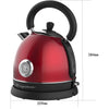 Frigidaire - Stainless Steel Electric Kettle, 1.8 Liter Capacity, Retro Style, Red - - Mounts For Less