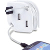 GE - 3-Outlet USB Wall Charger with Integrated Cable Management System, White - - Mounts For Less