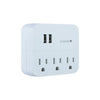 GE 37156 3 Wall Sockets with 2 USB Ports White - - Mounts For Less