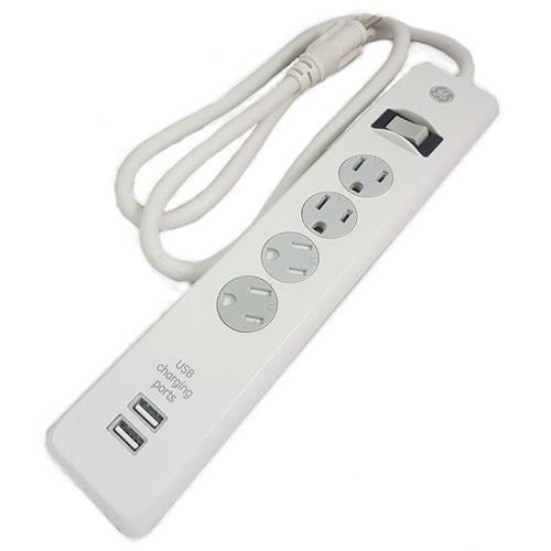 GE 4 Outlet + 2 USB Charging Ports Surge Protector - - Mounts For Less