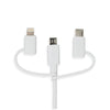 Gentek Car Charger 5 in 1 USB 2.4A with W Micro Type C MFI Lightning Cable White - - Mounts For Less