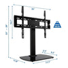GlobalTone - 32 '' to 65 '' Flat Panel TV Table Mount, Maximum 40kg, VESA 600x400 with Tempered Glass Base, Black - - Mounts For Less