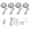 GlobalTone Complete Set Of LED Lights Under Cabinets Warm White 4 Pucks 4X 1W - - Mounts For Less