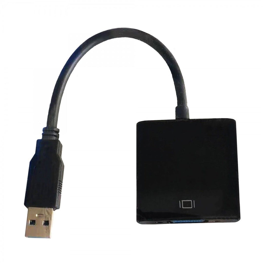 GlobalTone - Female USB-A to VGA Adapter, Black - - Mounts For Less