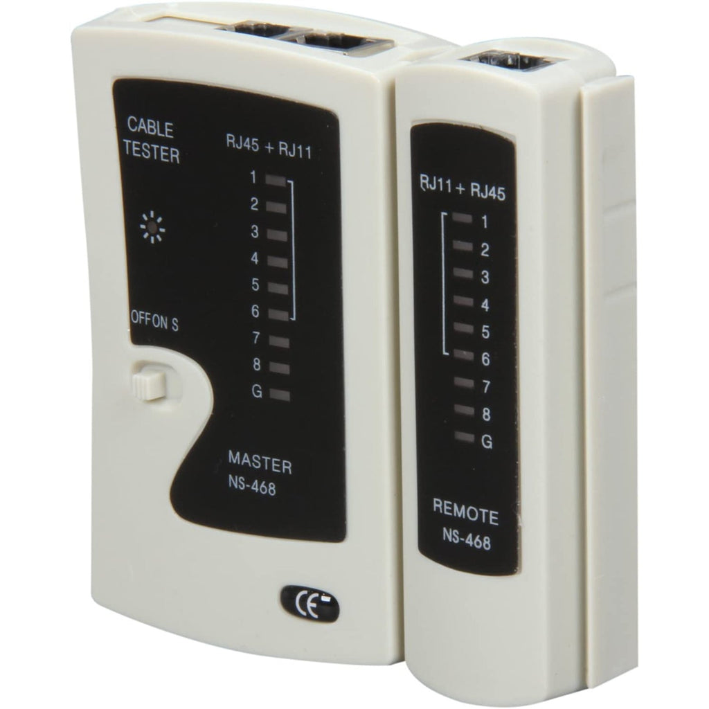 GlobalTone - Network Cable Tester, Check UTP, STP, Coaxial and Modular Cables, White - - Mounts For Less