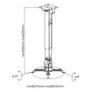 GlobalTone Projector Ceiling Mount Long Pole 25.6" Max 22 Lbs White - - Mounts For Less