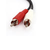 GlobalTone Stereo Cable 3.5mm (1/8'') Female to 2 RCA Male 15 cm Black - - Mounts For Less