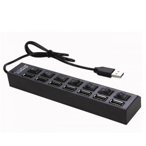 GlobalTone USB 2.0 hub 1x7 with USB adapter and 1.5ft USB cable - - Mounts For Less