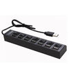 GlobalTone USB 2.0 hub 1x7 with USB adapter and 1.5ft USB cable - - Mounts For Less