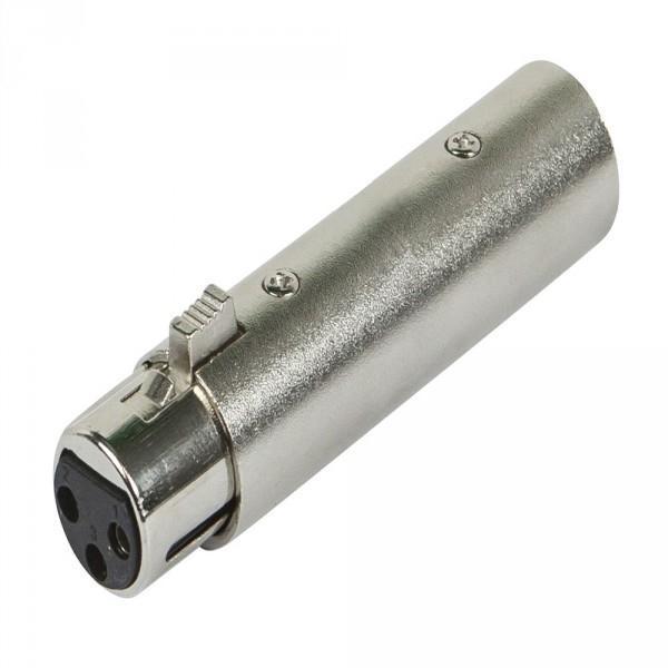 GlobalTone XLR Female to Male XLR 3 Pin Microphone Plug Adapter Silver - - Mounts For Less